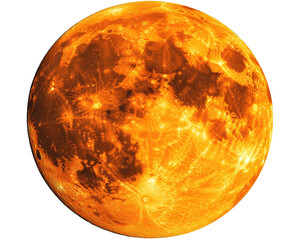 Orange sphere with textures; likely a planet or large moon