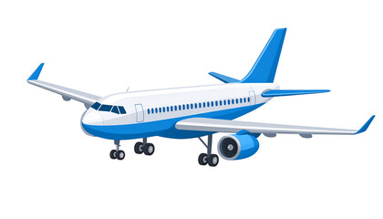 Obraz premium Aeroplane in Flight: Depicting a modern passenger airplane soaring through the sky, showcasing its design and purpose.