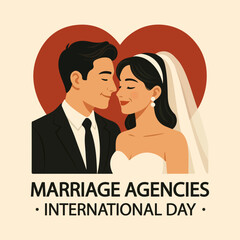 Marriage agencies International Day Wedding, vector art illustration.