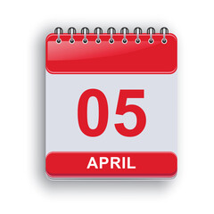 April 5 Daily Calendar Template Elegant Style