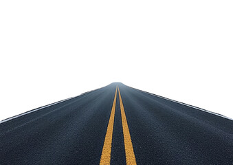 Dark asphalt road ascends to black horizon