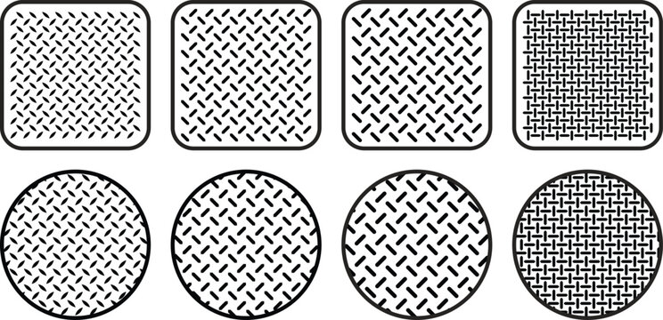 Collection of Black and White Vector Geometric Grid and Tread Patterns for Backgrounds