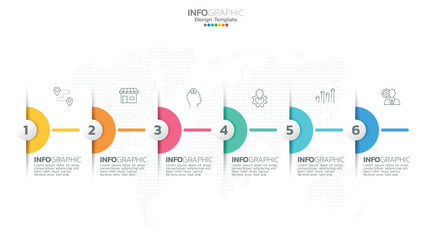 Obraz premium A blurry infographic with colorful sections and numbers