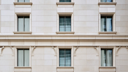 Obraz premium Close-Up of Ornamental Stone Building Facade 