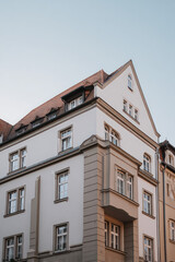 Obraz premium Historic European Apartment Building with Gable Roof 