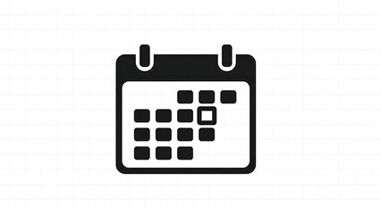 Simple black and white calendar icon