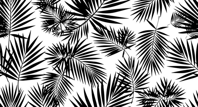 Stunning tropical pattern of palm leaves for a relaxed, summery mood, perfect for textiles, wallpapers, and stylish backgrounds, originally a vector graphic