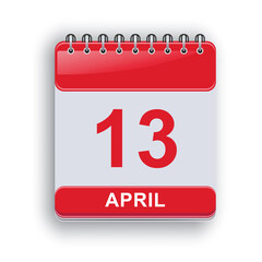 April 13 Daily Calendar Printable Clean Layout