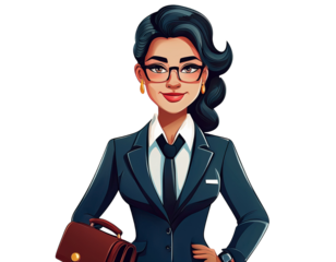 2D flat illustration of public defender concept, lawyer with briefcase, white background