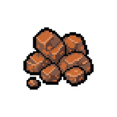 Pixel Art Iron Ore Sprite