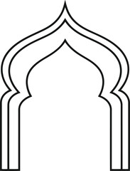 Islamic Archway Silhouette: Ornate Eastern Entrance Frame Outline