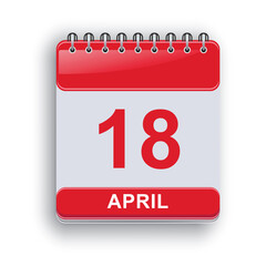 April 18 Daily Planner Calendar Clean Style