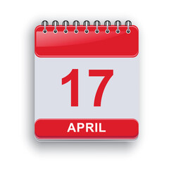April 17 Daily Calendar Template Simple Modern
