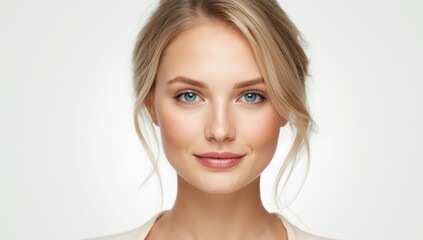 Naklejka premium Image of a young blonde against a white backdrop