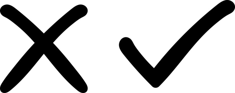Minimalist check and cross symbols