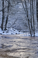 river in cold winter day