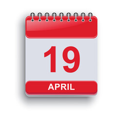April 19 Daily Calendar Sheet Minimal Design