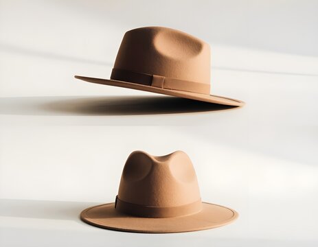 edora hat mockup, side and front view, white background, premium classic fashion