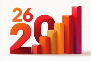 Colorful 2016 year graphic featuring bold numbers and a rainbow bar chart design