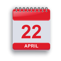 April 22 Daily Calendar Page Professional Layout