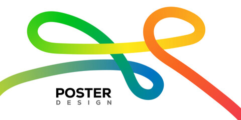 Abstract Rainbow Gradient Ribbon Shapes with Colorful Flowing Curves Modern Wave Background Vector Illustration