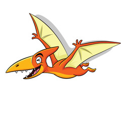 Cute Pterodactyl Vector Illustration © jannat Stock