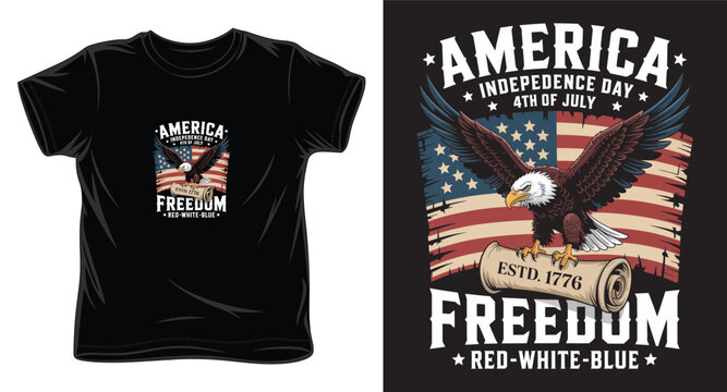 America independence day 4th of July eagle freedom design