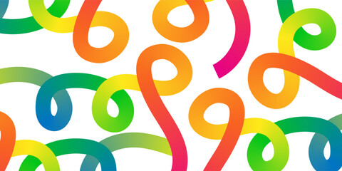 Abstract Rainbow Gradient Ribbon Shapes with Colorful Flowing Curves Modern Wave Background Vector Illustration