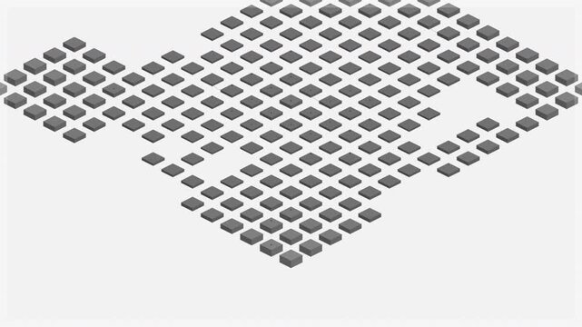 Isometric Hexagonal Blocks Blockchain Ledger Minimalist High-key White Silver Corporate Finance Technology Rhythmic Wave Loop 4K ProRes 422 HQ