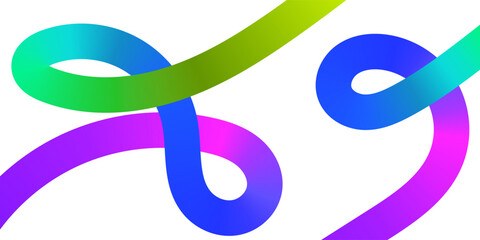 Abstract Rainbow Gradient Ribbon Shapes with Colorful Flowing Curves Modern Wave Background Vector Illustration