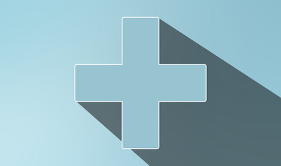 Obraz premium Abstract blue background with medical crosses and geometric shapes for healthcare and science concepts