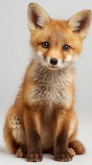 Obraz premium baby fox minimal studio shot, advertising ready