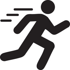 Running Person Icon Symbolizing Speed and Activity