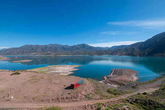 View of the beautiful Potrerillos Dam - Mendoza, Argentina