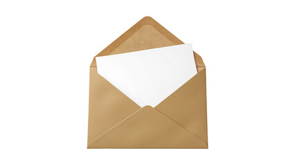 Brown envelope with white letter paper emerging