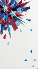 Obraz premium Red, white, and blue paper decorations for Independence Day USA 