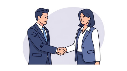 Man and woman shaking hands in a professional setting