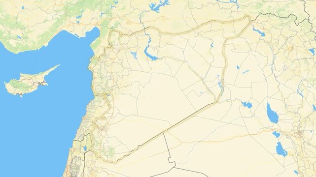Detailed administrative map of Syria highlighting all governorates with clear boundaries and labels. Geographic and political map design suitable for education, presentations, infographics, and data v