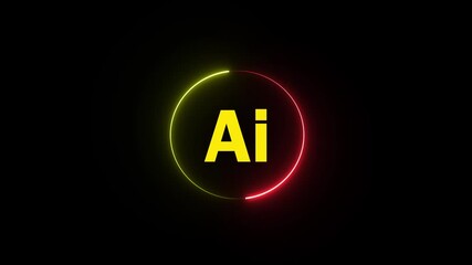 stylized logo for "Ai". This logo is commonly associated with Adobe Illustrator, a popular vector graphics editor program. The text "Ai" is prominently featured in a bright yellow color.