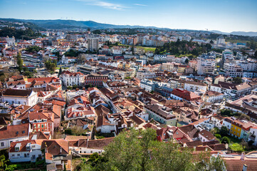 Panoramic cityscape of Leiria Portugal