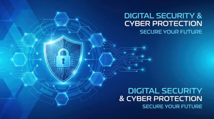 Digital security cyber protection insurance patient hospital medic medicine doctor secure future concept with glowing shield and lock the Health insurance concept in hospital background