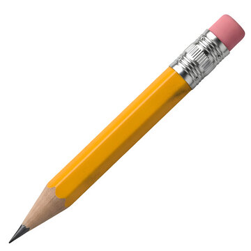 A standard yellow no 2 pencil with pink eraser