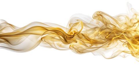 Swirling white and golden smoke on white background isolated on a transparent background white smoke