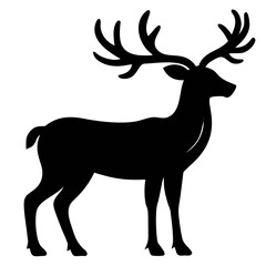 Naklejka premium Elegant deer silhouette with large antlers