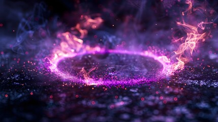 Abstract Energy Vortex Glowing Particles Purple Pink Background