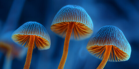 minimalist digitally processed inverted mushroom nature abstract