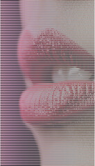 Close Up Lips Detail Beauty Cosmetic Texture Vibrant