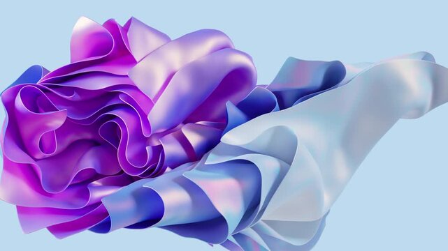 abstract background with waving cloth, 4k animation of levitating drapery, fashion wallpaper with textile, 3d render