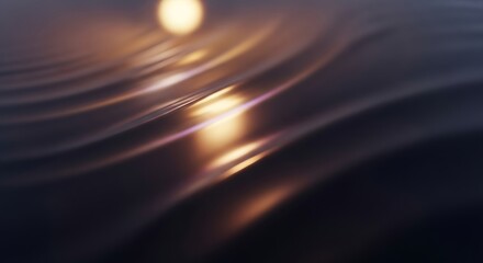 Warm sunset light reflecting on rippling water surface creating serene peaceful atmosphere with reflection and calm and nature and tranquil and relaxing