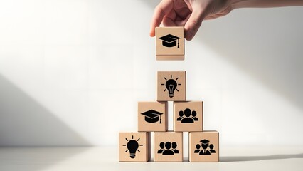 Brand development concept hand assembling puzzle pieces to build a strong brand identity